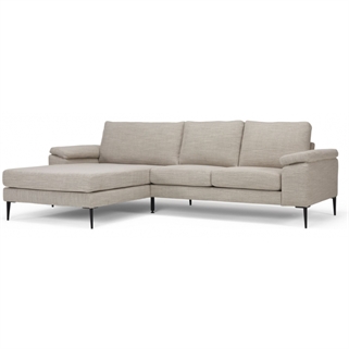 Nabbe 3 personers sofa m. chaiselong | Sandfarvet